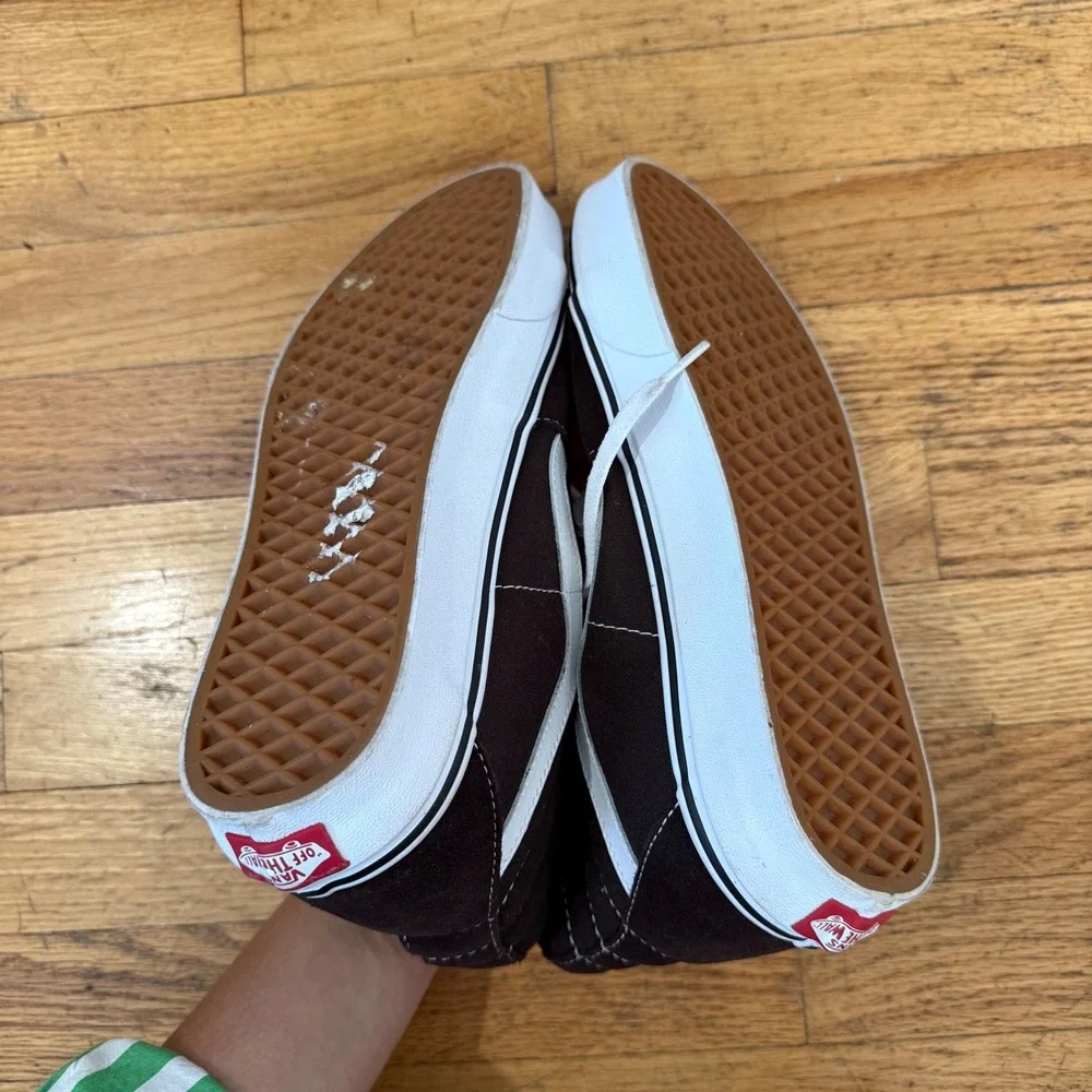 Vans Sk8-Hi Brown White Suede High Top Skate Shoes Mens 8.5 Womens 10